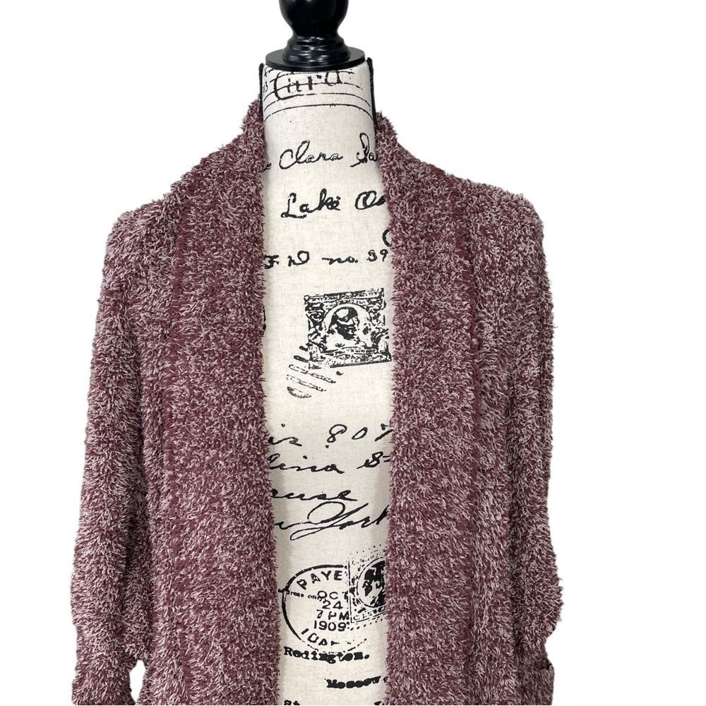 Barefoot Dreams Maroon Cozychic Cocoon Cardigan Wm S/M Dolman Sleeves Pockets - Picture 6 of 13